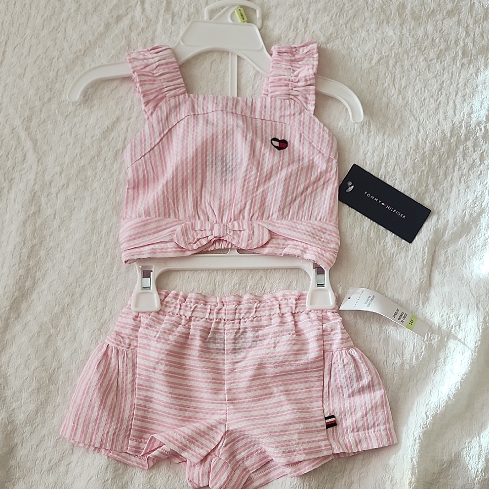 Tommy Hilfiger Pink Striped Two-Piece Outfit